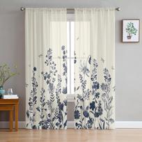 Gėlės Lapai Laumžirgiai Vintažinės permatomos užuolaidos svetainei Miegamajame Vaikų kambariui Tiulio langų apmušalai 135W x 114H(cm)