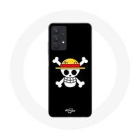 Coque pour Samsung Galaxy A32 5G One Piece Manga Tete de Mort Fond Noir juoda