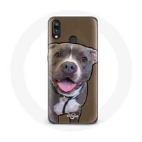 Coque pour Huawei P20 Lite Chien Pitbull Blanc gris balta