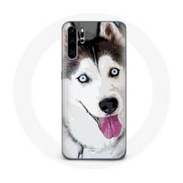 Coque pour Huawei P30 Husky Blanc de Sibérie Yeux Bleus balta