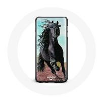 Coque pour Samsung Galaxy J7 Cheval Noir De La Race Frisonne