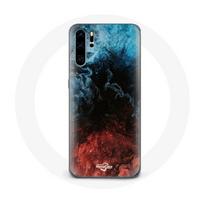 Coque pour Huawei P30 Pro fond de texture abstraite rouge noir bleu