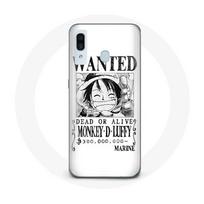 Coque pour Samsung Galaxy A40 Luffy One Piece Manga affiche de recherche Blanche
