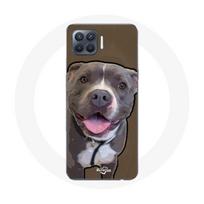 Coque pour Oppo A93 Chien Pitbull Blanc gris balta