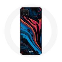 Coque pour Samsung Galaxy A22 5G Texture abstraite bleu noir rouge