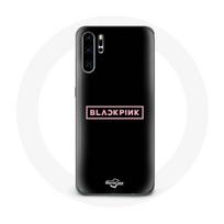 Dėklas Huawei P30 Blackpink K-pop grupės Logotipas Juodas fonas