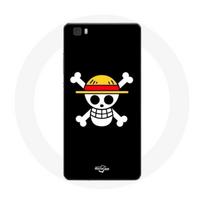 Coque pour Huawei P8 Lite One Piece Manga Tete de Mort Fond Noir juoda