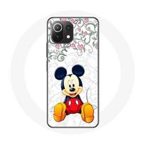 Coque pour Xiaomi Mi 11 Lite Mickey Mouse Fleurs Cœurs