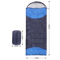 Lauko miegmaišis terminis vokas su gobtuvu, vandeniui atsparus miegmaišis, skirtas žygiams stovyklauti 1.1kg blue