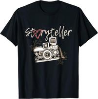 Pasakotojo Kameros Fotografija Fotografas Šaunus Unisex Marškinėliai XXXXL gray