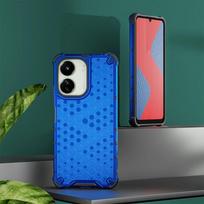 KEYSION Shockproof Armor Case for POCO C65 M6 5G Silicone+PC Transparent Honeycomb Phone Back Cover for Redmi 13C 4G 13C 5G for Redmi 13C mėlyna