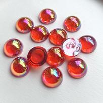 25pcs16mm semi-circular AB color crystal rhinestone DIY jewelry making resin flat back decoration wedding decoration scrapbook oranžinė