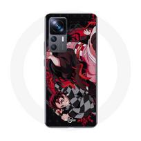 Case - Maniacase - Xiaomi 12T Pro - Flexible - Black - Demon Slayer Tanjiro Nezuko
