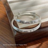 Zuyin 999.9 Rabbit Year New Product Full Moon Gift Pure Silver Ping An Xi Le Bracelet Ancient Method Silver Bracelet Baby Bracelet Adjustable size