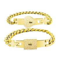 Mados kūrybinės poros apyrankės Love Lock Titano plieno apyrankių raktų rinkinys beige