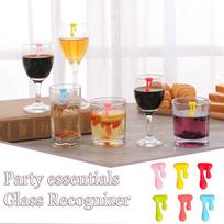 Glass Recognizer Creative Silica Gel Label Red Wine Cup and Rea Cup pakabukas 6PC
