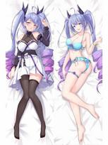 Dakimakura Anime Double Horsetail Pillow Cover Double-Sided Print Life-Size High Quality 2WAY Pillowcase Otaku Gifts 40x120cm Peach Skin gray
