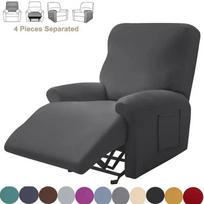 Split Recliner Sofa Cover for Living Room Spandex Relax Lazy Boy Chair Cover Elastic Armchair Cover Furniture Protector Covers gray