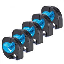 Yance 5vnt/part Suderinama Dymo LetraTag Tape 91205 Juoda ant mėlynos 12mm plastikinė juosta LT-100H LT-100T dymo etikečių spausdintuvui black on blue  12mm
