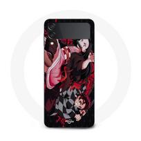 Samsung Galaxy Z Flip4 Case Demon Slayer Tanjiro Nezuko Attack Fight