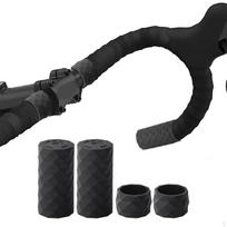 4 Pieces Bicycle Handlebar Tapes, Sleeve, Grips, Strap Plug Cover juoda