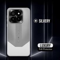 Odinis elektrinis porcelianinis rėmelis, pilnas apsauginis telefono dėklas, skirtas Xiaomi Mi 14 13T Pro Poco F5 Pro Classic objektyvo smūgiams atsparus dangtelis Xiaomi 14 sidabras