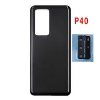 Baterijos galinis dangtelis Huawei P40, 3D stiklo panelė, galinės durelės, korpusas, kameros rėmelis, lęšio pakeitimas P40Pro Silver gray