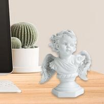 Angelo figūrėlė, Angelo statulėlė, Miniatiūrinė statulėlė, Kolekcionuojama skulptūrėlė spintelėms White gray