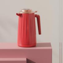 Heat Preservation Pot Household High-grade Press-type Large-capacity Hot Water Bottle Glass Inner Container Heat Preservation Bottle 1600ml žalia