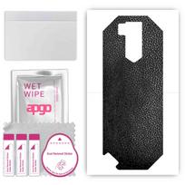 apgo Apsauginis lipdukas nugarėlei, suderinamas su Ulefone Armor X5 Pro, Apvyniojimo plėvelė, Folija, Vinilas - Raštas Juoda oda