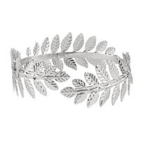 Leaf Shape Upper Swirl Bracelet Spiral Metal Coil Arm Shape Armband Cuff Opening Adjustable Arm sidabras
