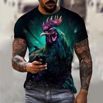 Gaidžių serijos 3D spausdintos aprangos komplektai Vyriški viršutiniai marškinėliai trumpomis rankovėmis Kasdieniai marškinėliai su kaklu Vasariniai marškinėliai 6XL black