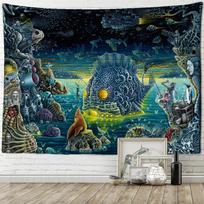 Romantiškas saulėgrąžų astronautas gobelenas sienai pakabinti hipių tapiz art bohemiškas paslapties svetainės miegamojo namų dekoras 95x70cm