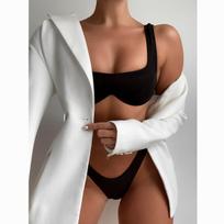 Seksualus maudymosi kostiumėlis moteriškas Push Up Bikini Solid Moteriški maudymosi kostiumėliai aukštu juosmeniu bikinio rinkinys Bikini maudymosi kostiumėlis Maudymosi kostiumėliai S raudona