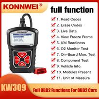 KONNWEI KW309 OBDII skaitytuvo variklio gedimų kodų skaitytuvas ELM327 automobilių skaitytuvas OBD2 automobilių OBD skaitytuvo remonto diagnostikos įrankiai raudona