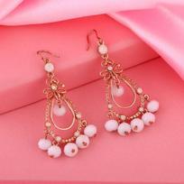 Bohemiški auskarai pink