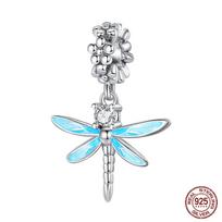 Mada S925 Sidabro Spalvingas Drugelis Laumžirgis Kolibris Pavasario Serijos Pakabukai Karoliukai Tinka S925 Originaliai Apyrankei Papuošalai gray