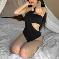 European and American Spicy Girls Tight, Sexy, Asymmetric Hollow out jumpsuit Spring and Autumn Women's Clothing M ruda