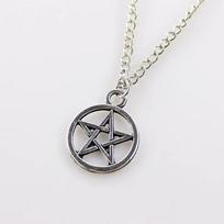 Mada Apversta pentagrama pakabukas Satanistinis simbolis Vintažinis gotikinis stilius Puikus vėrinys Unisex Amuletas Papuošalai Helovino dovana 1