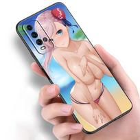 Anime Sexy Bikini silikoninis telefono dėklas, skirtas Xiaomi Redmi Note 11 10 9 8 Pro 11T 10T 10S 9S 8T 9 9A 9C 9T juodas minkštas dangtelis Coque Redmi Note 11 Pro beige