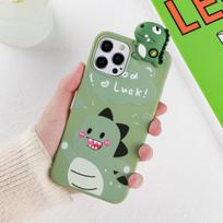 Mielas 3D animacinis dinozauro dėklas Samsung Galaxy A03 A02 S A7 A10 A11 A12 A21S A22 A32 A31 A40 A41 A50 A51 A52 A53 A71 A72 A03 4G gray