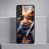 Kaimo peizažo stiklinis dėklas „Samsung Galaxy S22 S20 FE S21 Plus“ telefono dėklui S10 5G S9 Note 20 Ultra 10 Lite apvalkalui Samsung S22 5G