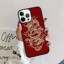 Japoniško drakono stiliaus telefono dėklas iPhone 11 12 13 14 Pro Max Mini dangtelis iPhone X XS Max XR 5 6 7 8 Plus Coque iPhone 5 5S
