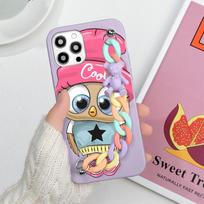 Cute Owl Case For Samsung Galaxy S21 S22 S20 FE Ultra Note 8 9 10 20 Lite M31 M32 M52 S8 S9 S10 S10e Plus Bear Lanyard TPU Cover M52 5G pink
