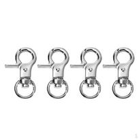 4 Metal Lobster Claw Clasps - Wide 0.4 Inch Ring Snap Hook sidabras