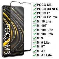 Apsauginis grūdintas stiklas skirtas Xiaomi POCO M3 X3 NFC F1 F2 Pro ekrano apsauga, skirta Mi 9 10 Lite A3 9T 10T Pro pilnai dengianti plėvelė For POCO M3