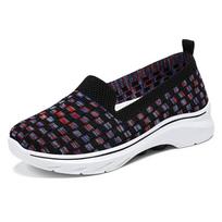 Shoes Women Sports Shoes Match Color Thick Sole Casual Breathable Mother Shoes Plus Size 41 juoda