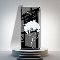 Stiklinis dėklas, skirtas Xiaomi Poco X3 NFC 11 Lite 11T F3 M3, skirtas Redmi Note 11 10 9 8 Pro 10S 9S telefono dangtelis Jujutsu Kaisen Gojo Satoru Xiaomi Poco X3 NFC black