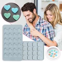 24 širdelės formos silikoninė torto forma kepimui meilės širdelės formos mėlyna