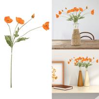 4 Heads Simulated Poppy Flowers Artificial Silk Flowers Outdoor Faux Fake Wildflowers Multicolor Bouquet One Size beige